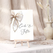 Elegante witte Pearl Bow Kaarten en geschenken Poster