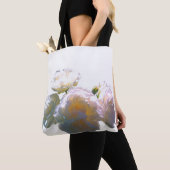 Elegante witte perzik oranje blos rozen tote bag (Dichtbij)
