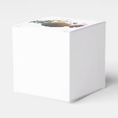 Elegante witte perzik sinaasappel blush rozen bedankdoosjes (Voorkant Zijde)