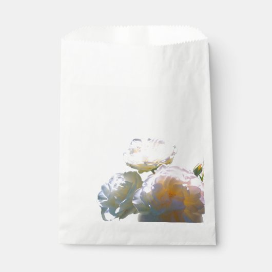 Elegante witte perzik sinaasappel blush rozen bedankzakje (Voorkant)