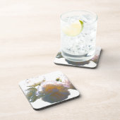 Elegante witte perzik sinaasappel blush rozen bier onderzetter (Rechterzijde)