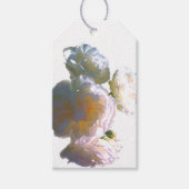 Elegante witte perzik sinaasappel blush rozen cadeaulabel (Voorkant)