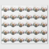 Elegante witte perzik sinaasappel blush rozen cadeaupapier (Vlak)