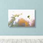 Elegante witte perzik sinaasappel blush rozen canvas afdruk (Insitu (Houten vloer))