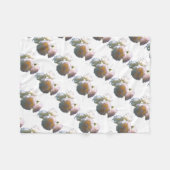 Elegante witte perzik sinaasappel blush rozen fleece deken (Voorkant (Horizontaal))