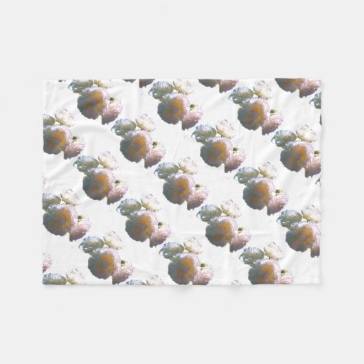 Elegante witte perzik sinaasappel blush rozen fleece deken (Voorkant (Horizontaal))