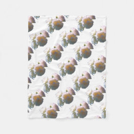 Elegante witte perzik sinaasappel blush rozen fleece deken