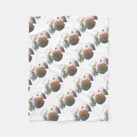 Elegante witte perzik sinaasappel blush rozen fleece deken (Voorkant)