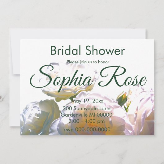 Elegante witte perzik sinaasappel blush rozen kaart (Voorkant)