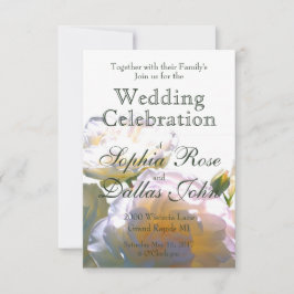 Elegante witte perzik sinaasappel blush rozen kaart