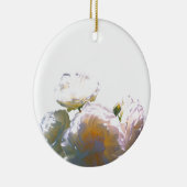 Elegante witte perzik sinaasappel blush rozen keramisch ornament (Rechts)