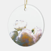 Elegante witte perzik sinaasappel blush rozen keramisch ornament (Links)