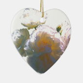 Elegante witte perzik sinaasappel blush rozen keramisch ornament (Rechts)