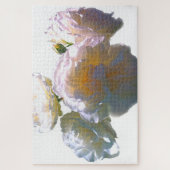 Elegante witte perzik sinaasappel blush rozen legpuzzel (Verticaal)