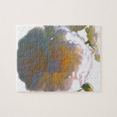 Elegante witte perzik sinaasappel blush rozen legpuzzel (Horizontaal)