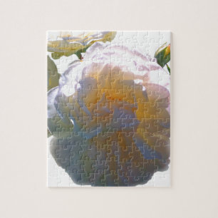 Elegante witte perzik sinaasappel blush rozen legpuzzel