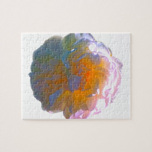 Elegante witte perzik sinaasappel blush rozen legpuzzel (Horizontaal)