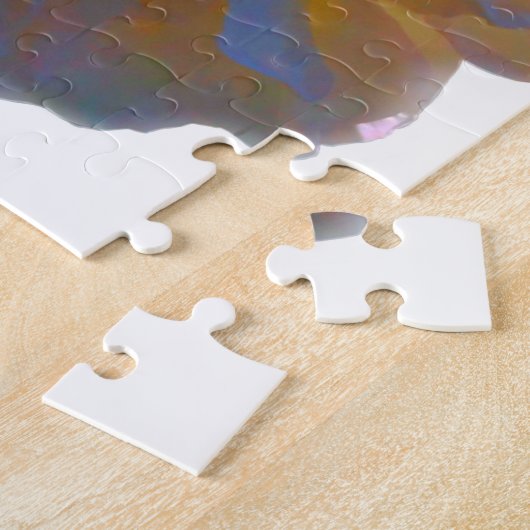 Elegante witte perzik sinaasappel blush rozen legpuzzel (Zijkant)