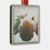 Elegante witte perzik sinaasappel blush rozen metalen ornament (Rechts)