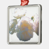 Elegante witte perzik sinaasappel blush rozen metalen ornament (Links)