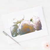 Elegante witte perzik sinaasappel blush rozen rechthoekige sticker (Envelop)