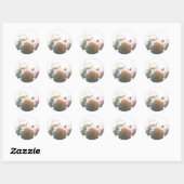 Elegante witte perzik sinaasappel blush rozen ronde sticker (Vel)