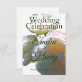 Elegante witte perzik sinaasappel blush rozen save the date (Voorkant / Achterkant)