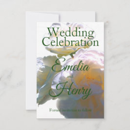 Elegante witte perzik sinaasappel blush rozen save the date