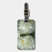 Elegante witte pioen bloemenwitte bloem foto bagagelabel (Voorkant verticaal)