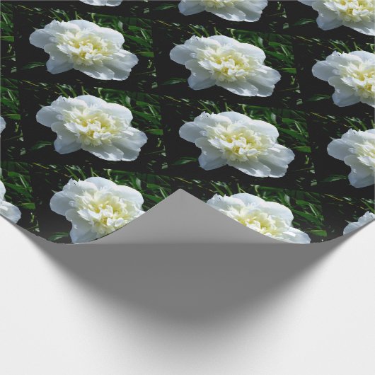 Elegante witte pioen bloemenwitte bloem foto cadeaupapier (Hoek)