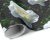 Elegante witte pioen bloemenwitte bloem foto cadeaupapier (Rol Hoek)