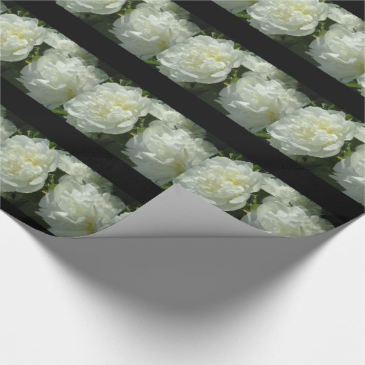 Elegante witte pioen bloemenwitte bloem foto cadeaupapier (Hoek)