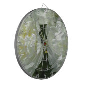 Elegante witte pioen bloemenwitte bloem foto dartbord (Voorkant Links)