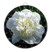 Elegante witte pioen bloemenwitte bloem foto dartbord (Voorkant)