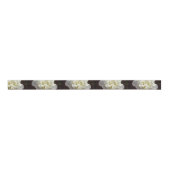 Elegante witte pioen bloemenwitte bloem foto grosgrain lint (Voorkant)