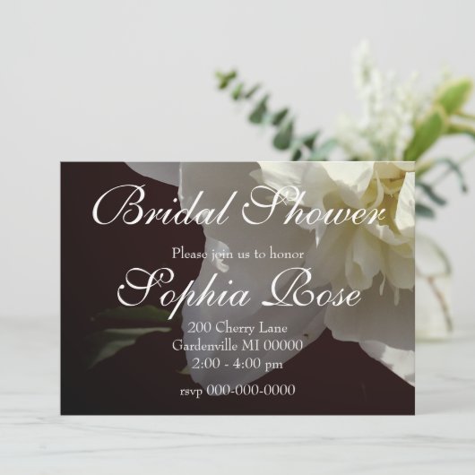 Elegante witte pioen bloemenwitte bloem foto kaart (Staand voorkant)