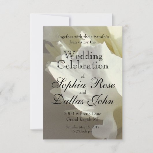 Elegante witte pioen bloemenwitte bloem foto kaart (Voorkant)