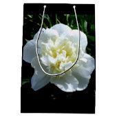 Elegante witte pioen bloemenwitte bloem foto medium cadeauzakje (Achterkant)