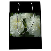 Elegante witte pioen bloemenwitte bloem foto medium cadeauzakje (Voorkant)