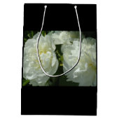 Elegante witte pioen bloemenwitte bloem foto medium cadeauzakje (Achterkant)