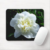 Elegante witte pioen bloemenwitte bloem foto muismat (Met muis)