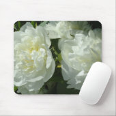 Elegante witte pioen bloemenwitte bloem foto muismat (Met muis)