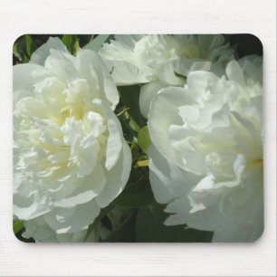 Elegante witte pioen bloemenwitte bloem foto muismat
