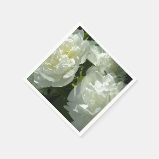 Elegante witte pioen bloemenwitte bloem foto servetten (Hoek)