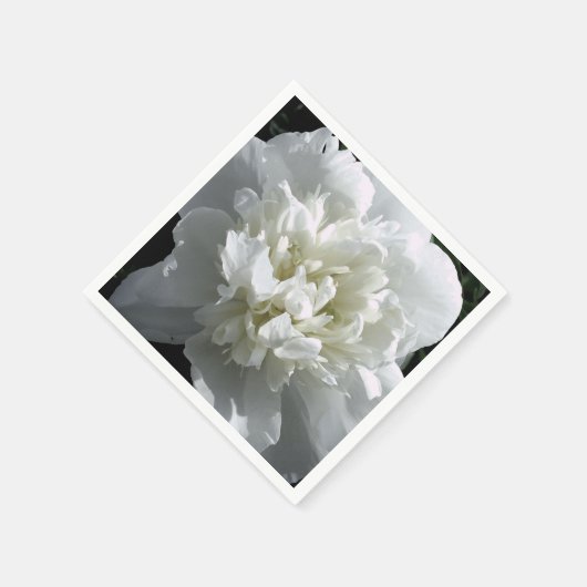Elegante witte pioen bloemenwitte bloem foto servetten (Hoek)