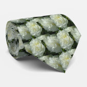 Elegante witte pioen bloemenwitte bloem foto stropdas (Opgerold)