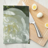 Elegante witte pioen bloemenwitte bloem foto theedoek (Quarter Fold)