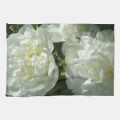 Elegante witte pioen bloemenwitte bloem foto theedoek (Horizontaal)