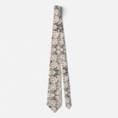 Elegante Witte Pioen Stropdas (Voorkant)