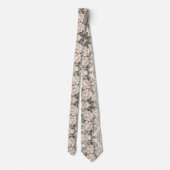 Elegante Witte Pioen Stropdas (Achterkant)